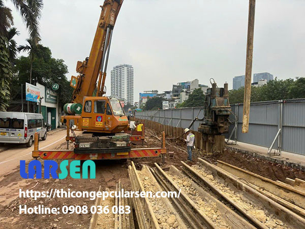 Dịch vụ thi công ép cọc cừ Larsen