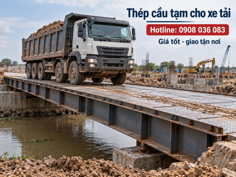 Cho thuê thép cầu tạm công trình – Đủ quy cách, giao nhanh, giá tốt